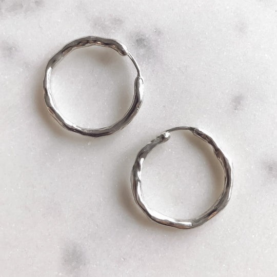 Lucky Me silver hoops