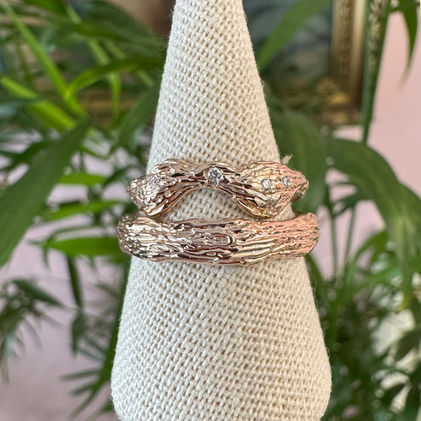 Wavy Branch Wedding Bands